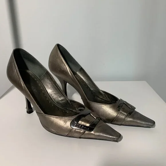 Pewter Stiletto Pumps - Size 8 - Picture 3 of 11